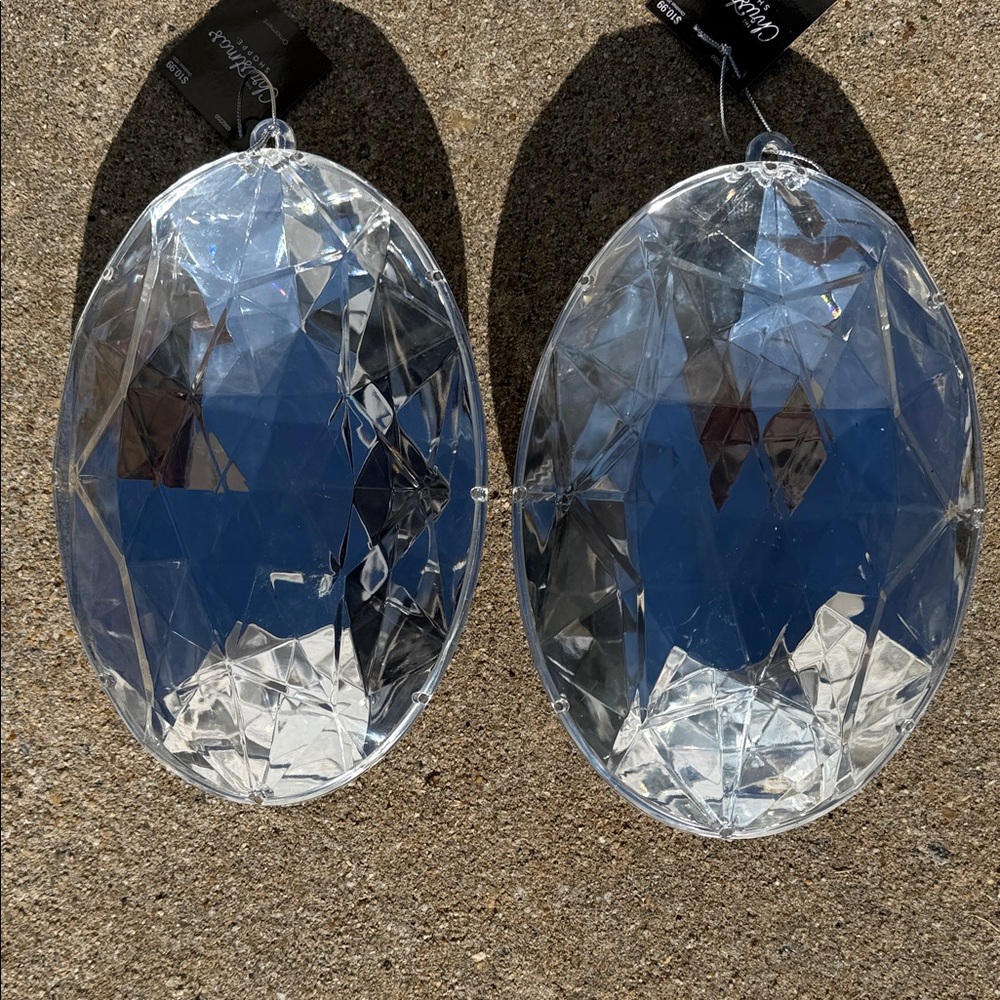 Oversized Jewel Ornaments - Silver - Set of 2 - NWT